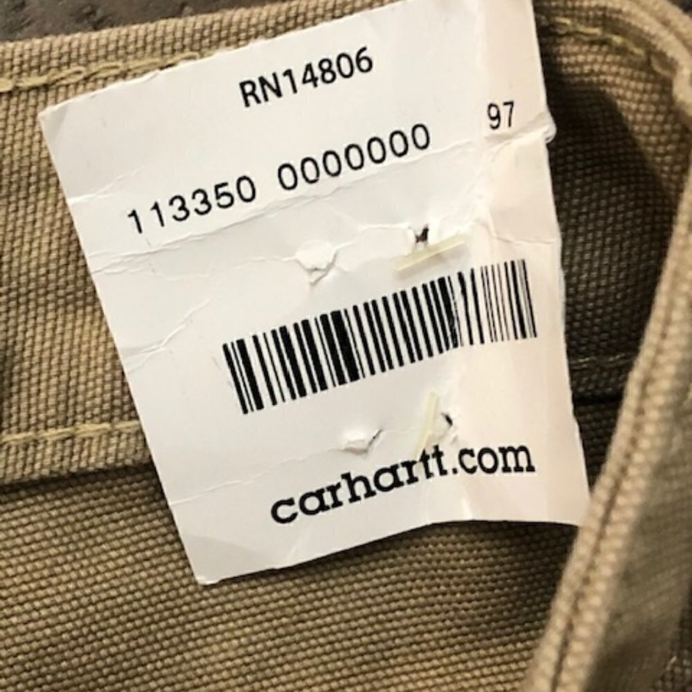 𝅺carhartt Khaki Relaxed Fit Canvas Carpenter Jeans - Picture 7 of 8